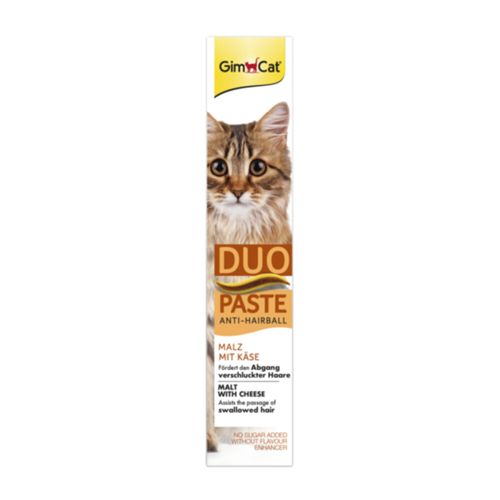 8x GimCat Anti-Hairball Duo-Paste Kaas&Mout 50 gr