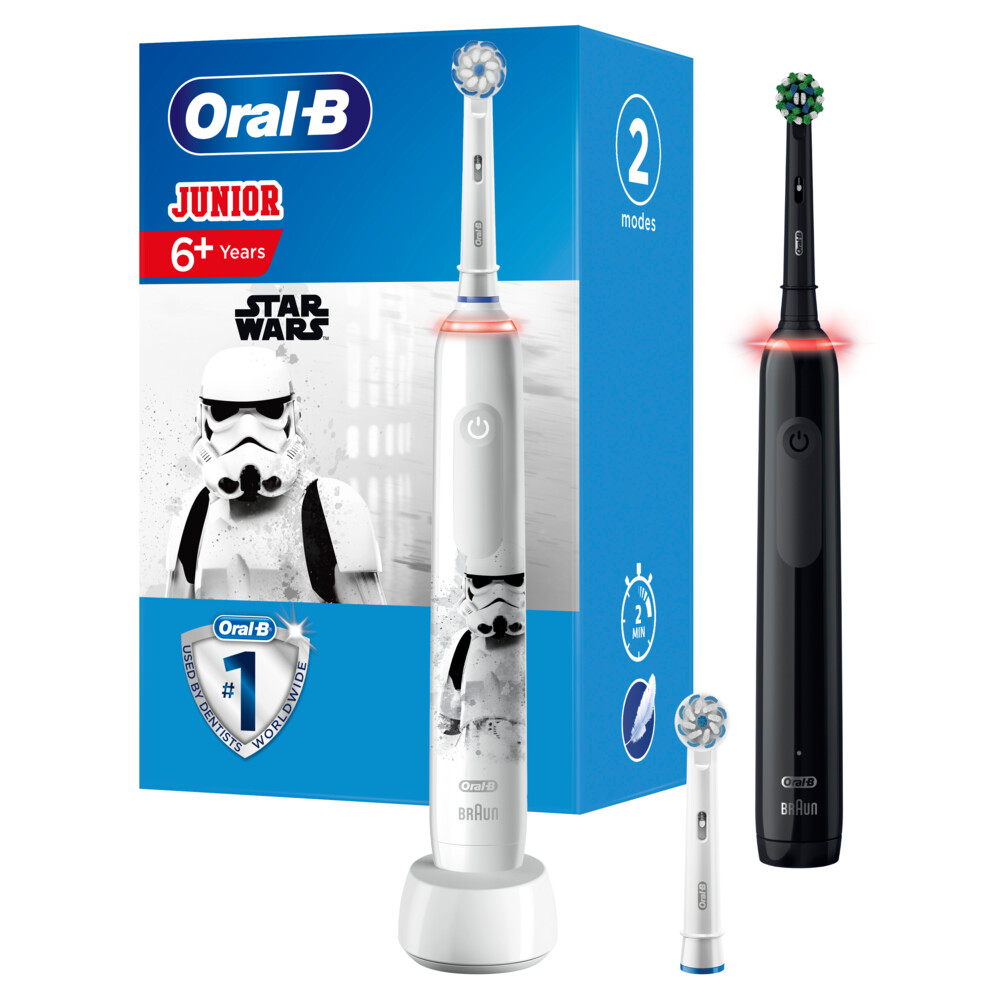 6x Oral-B Elektrische Tandenborstel Pro 3 Junior Star Wars Gezinseditie 2 stuks met grote korting