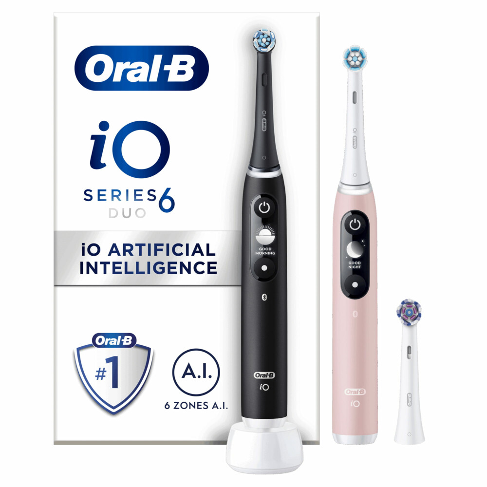 3x Oral-B Elektrische Tandenborstel iO-6 Black&Pink 1 set met grote korting