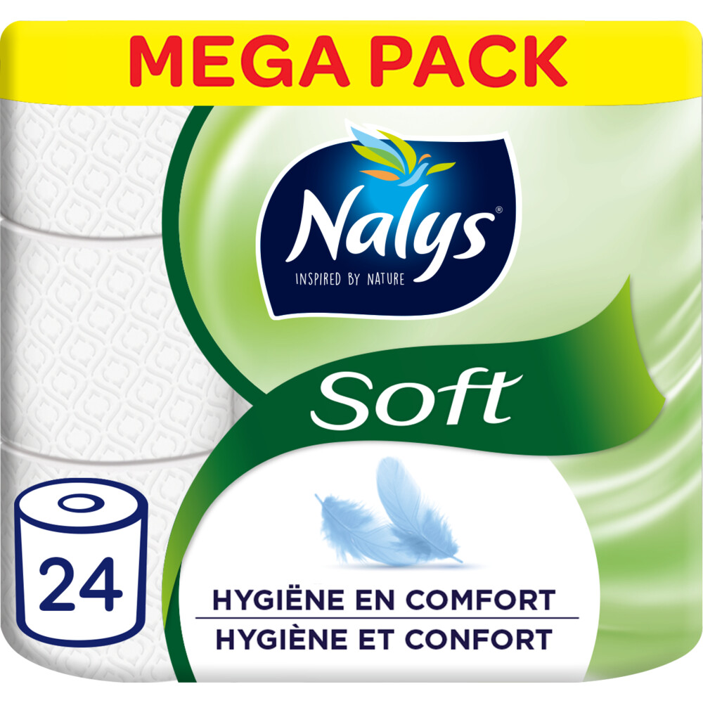 Nalys Soft Hybride Toiletpapier in 80% Recycled Folie 24 stuks