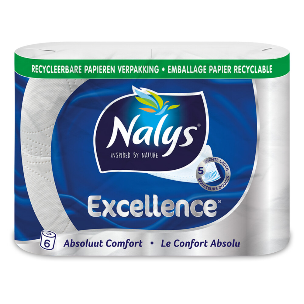 Uitdrukking bijnaam Groot Nalys Excellence Maxi-Vel Toiletpapier In Papieren Verpakking 5-Laags 6  stuks | Plein.nl