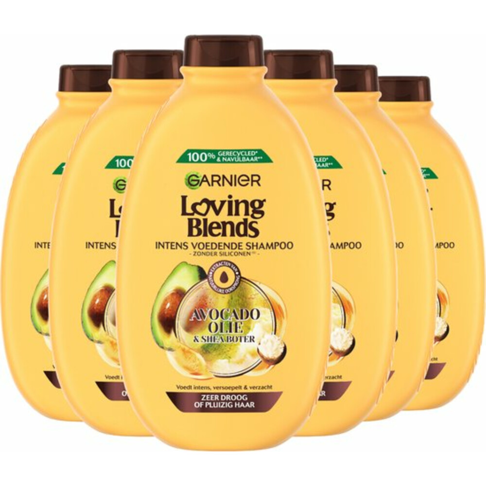6x Garnier Loving Blends Avocado Olie en Shea Boter Shampoo 600 ml