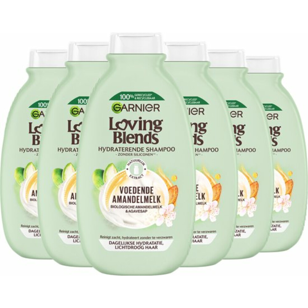 Garnier Loving Blends Voedende amandelmelk shampoo 6x 300ml multiverpakking