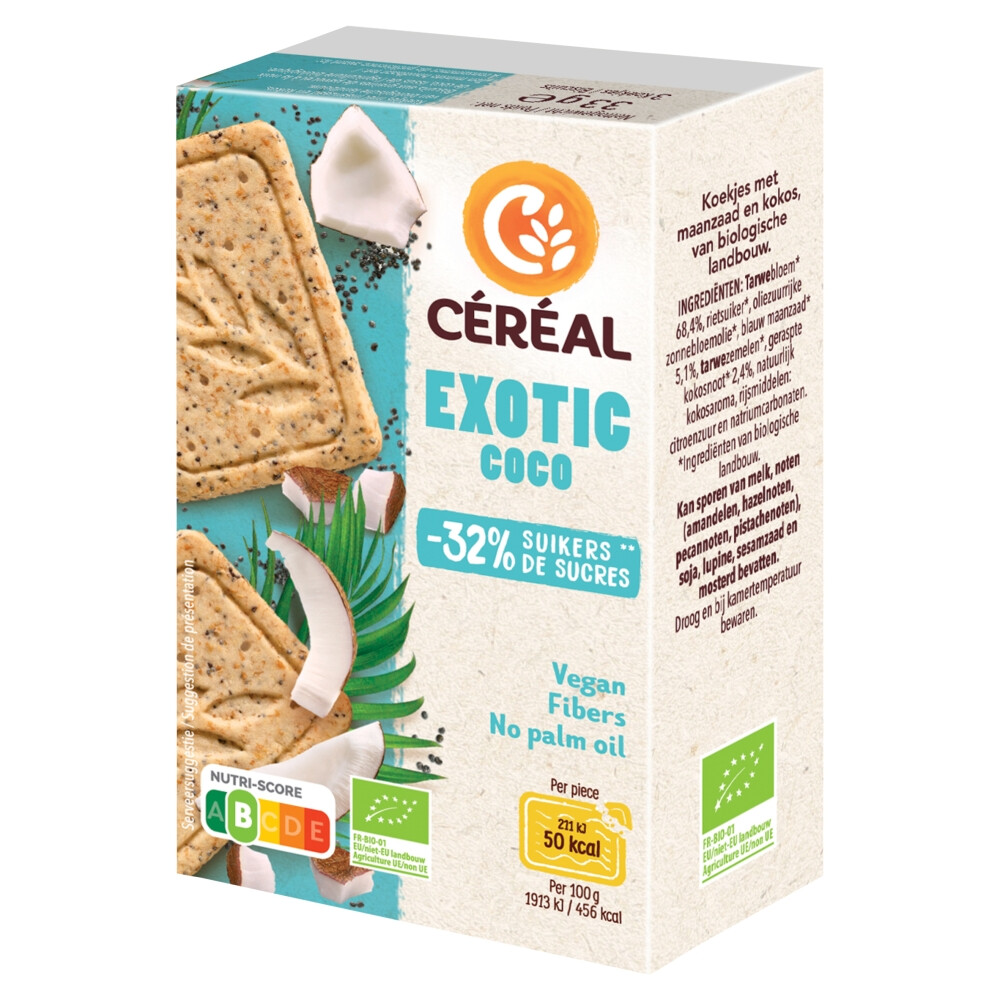 Céréal Healthier Bio Koekjes Exotic Coco 33 gr