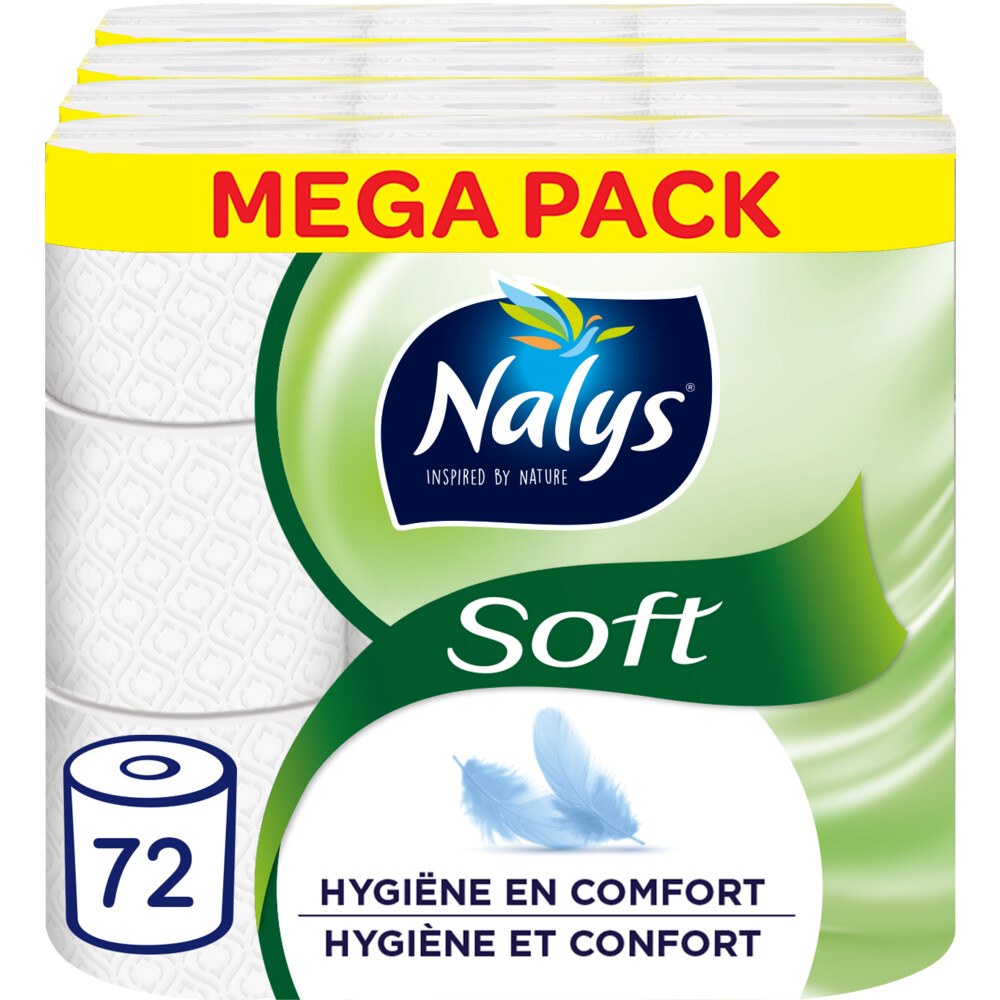 3x Nalys Soft Hybride Toiletpapier in 80% Recycled Folie 2-laags 24 stuks