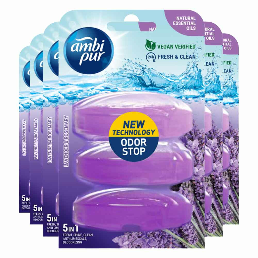6x Ambi Pur Toiletblok Navulling Lavendel&Rozemarijn 3 stuks