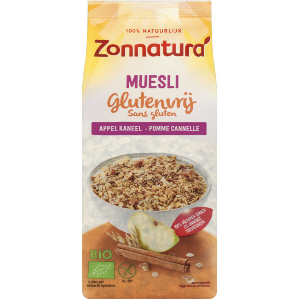 Zonnatura Muesli appel kaneel glutenvrij 375g