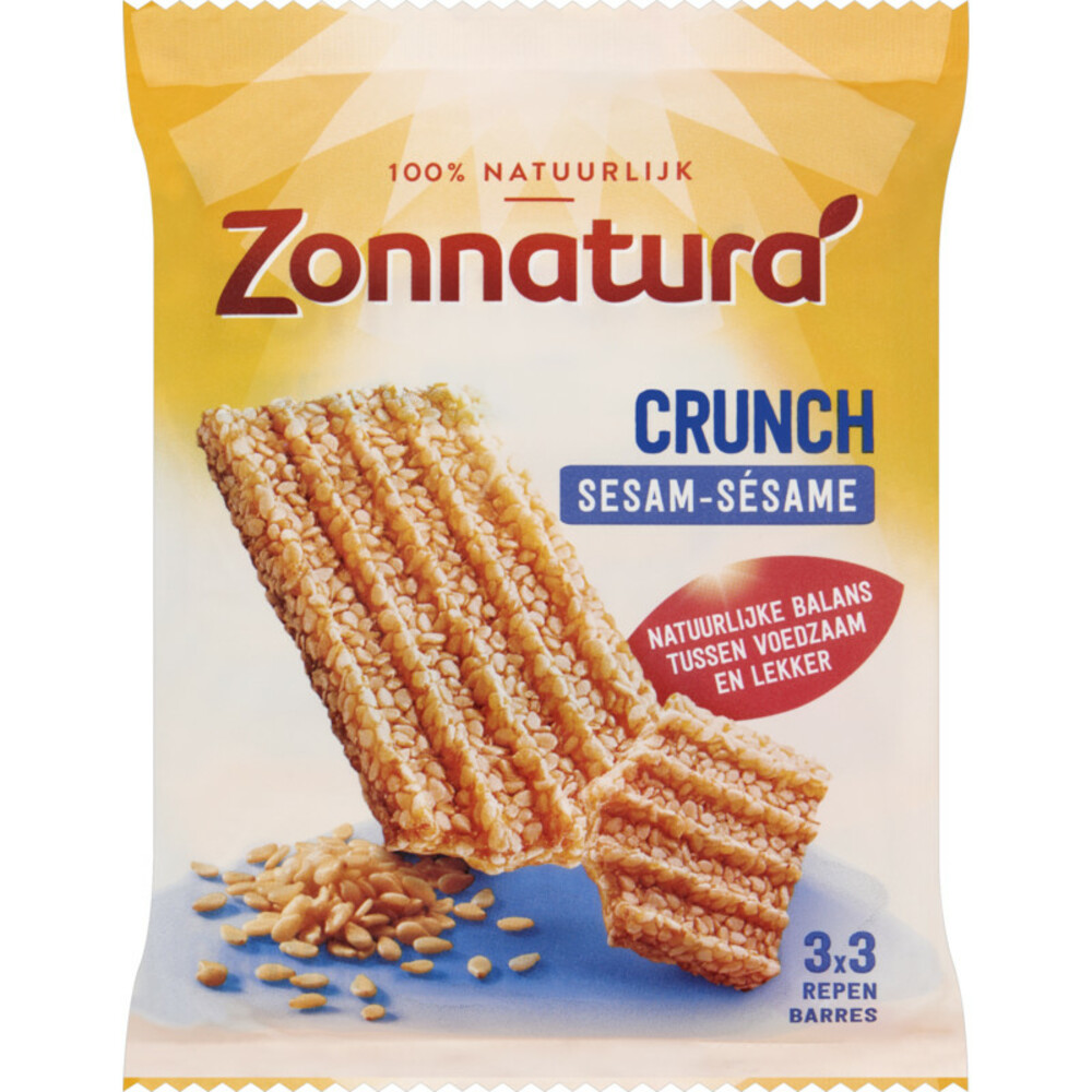 Zonnatura Sesam crunch reep 3x50g