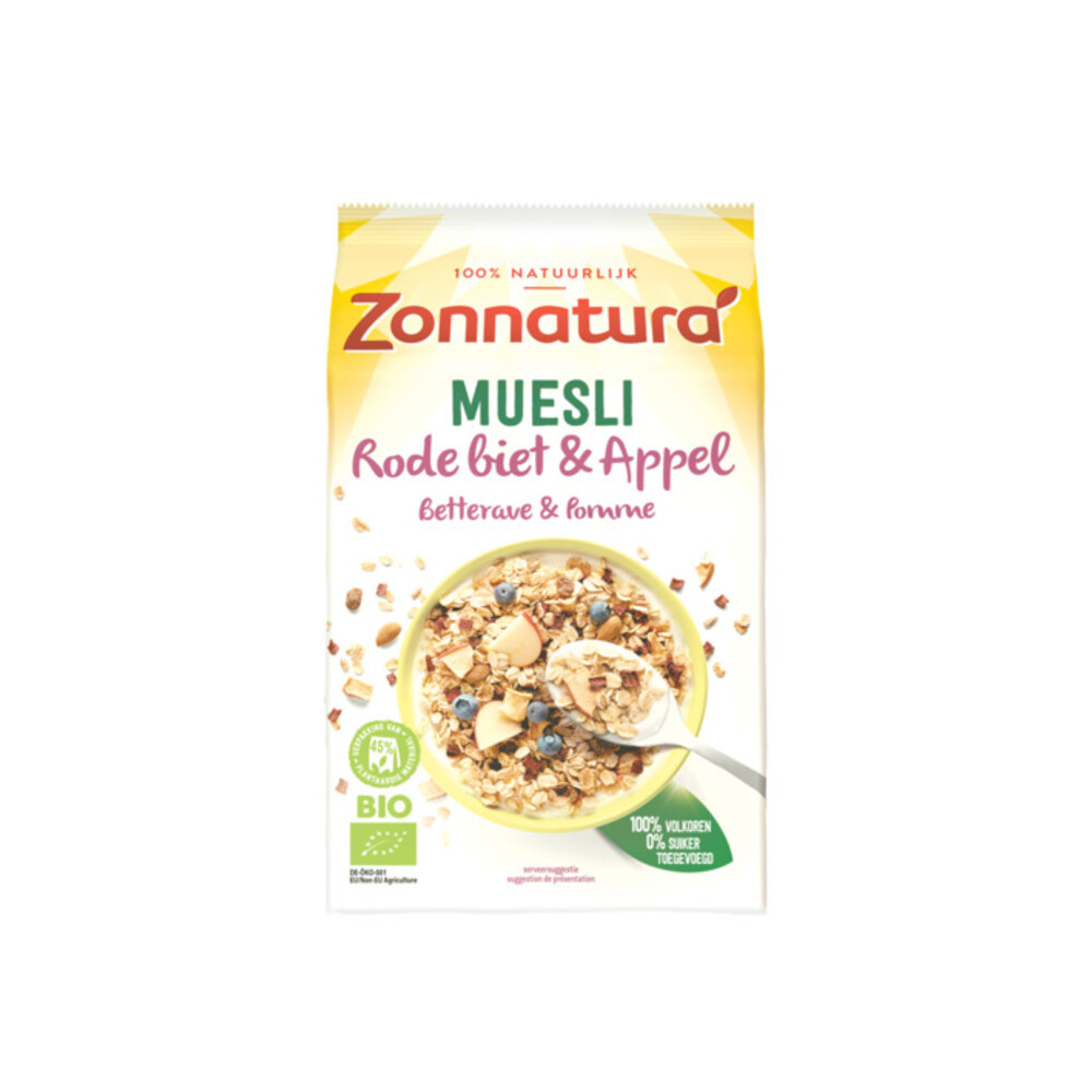 Zonnatura Veggie Muesli Rode Biet Appel Biologisch 375 gr Plein.nl