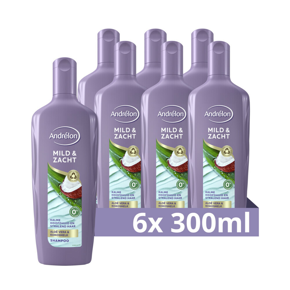 6x Andrelon Shampoo Mild&Zacht 300 ml