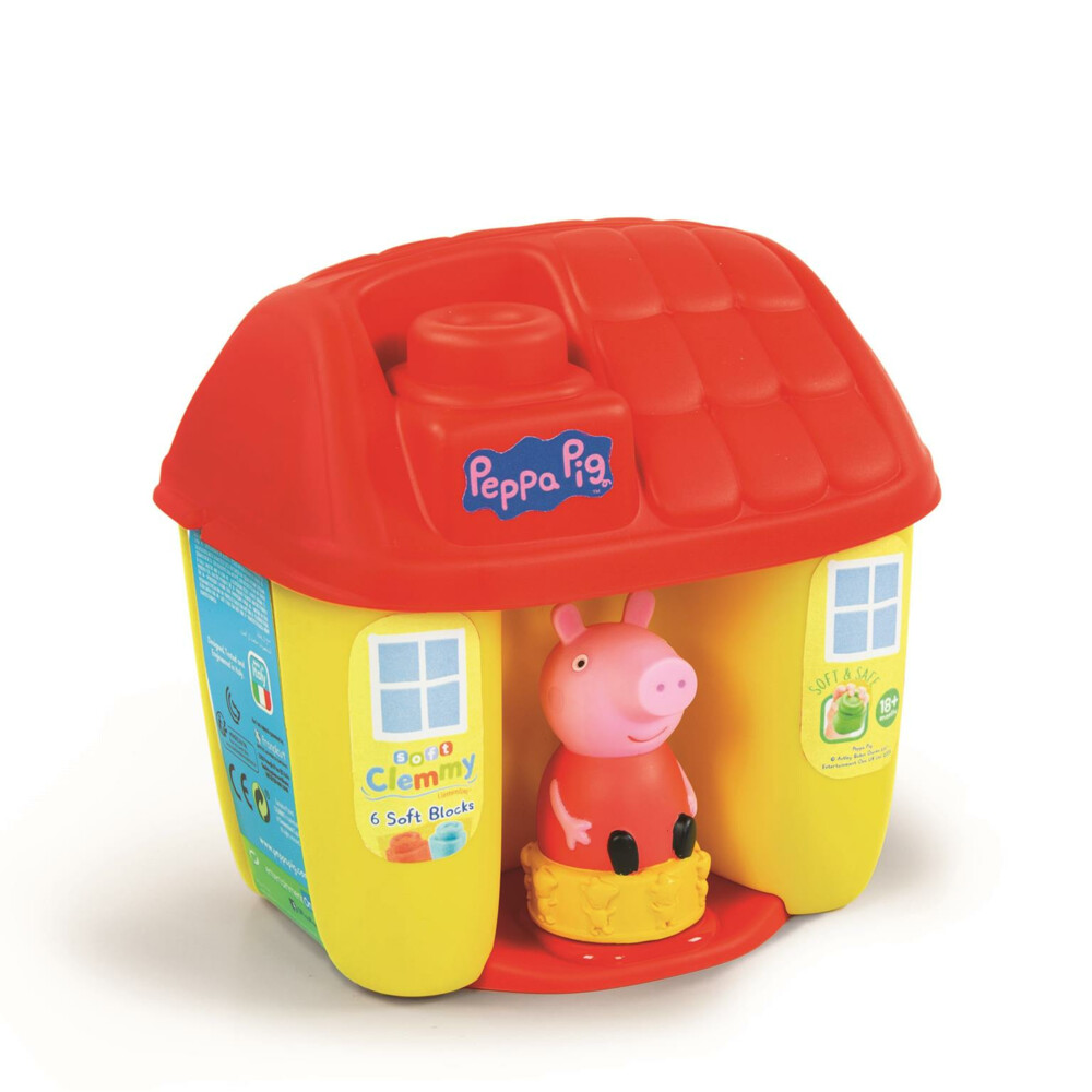 Clementoni blokkenhuis Peppa Pig 8-delig 20 cm geel-rood