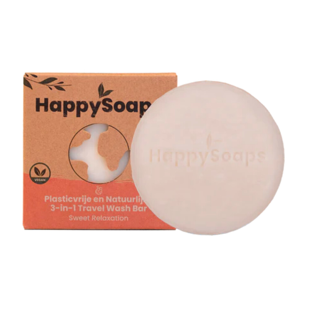 10x HappySoaps 3-in-1 Travel Wash Bar Sweet Relaxation 40 gr