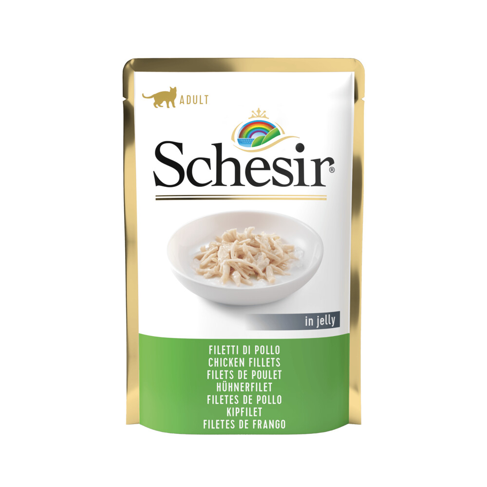 Schesir Cat Pouch Adult In Gelei 85 g Kattenvoer Kipfilet