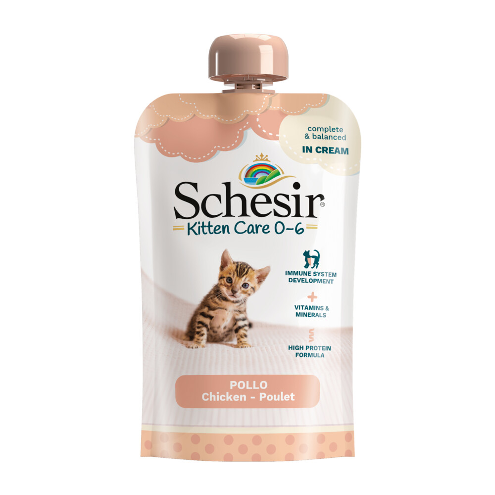 wereld Pardon 945 Schesir Kattenvoer Kitten 0-6 Kip in Cream 150 gr | Plein.nl