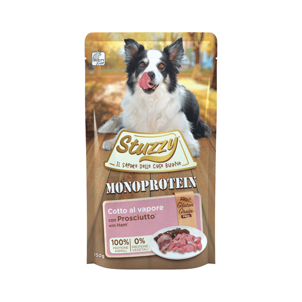 Stuzzy Dog Grain Free Monoprotein Pouch 150 g Ham Hondenvoer