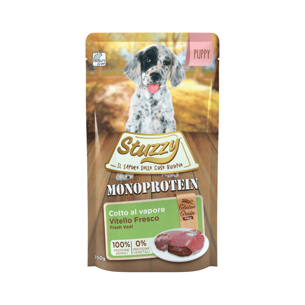 Stuzzy Dog Grain Free Monoprotein Pouch 150 g Kalf Hondenvoer