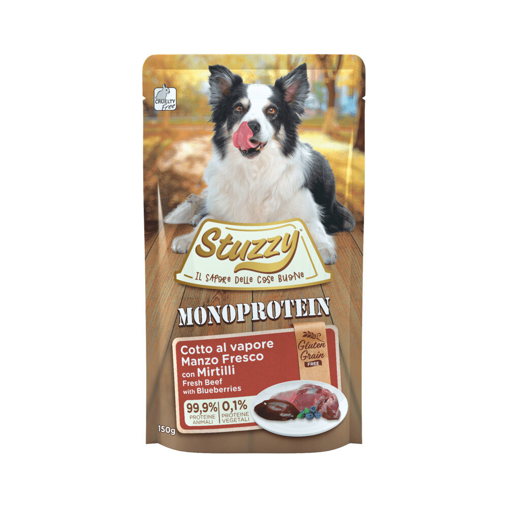 Stuzzy Dog Grain Free Monoprotein Pouch 150 g Rund Hondenvoer