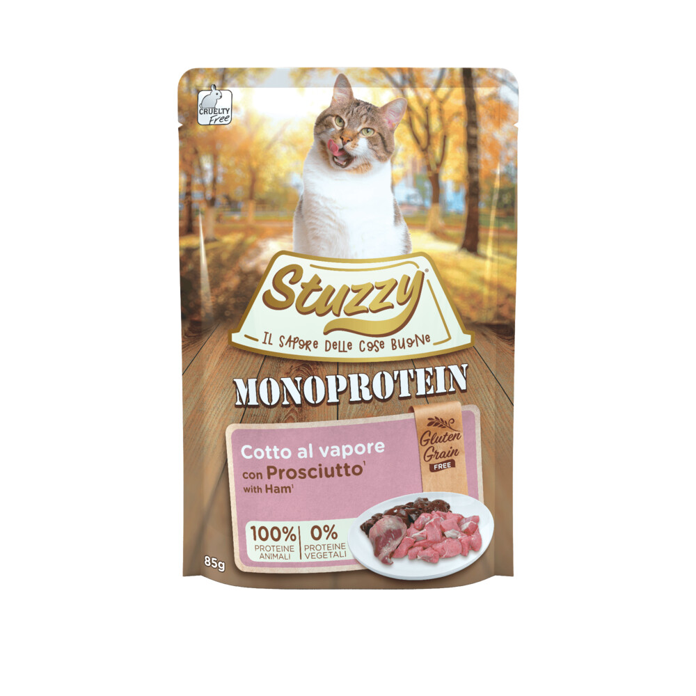 Stuzzy Cat Monoprotein Pouch 85 g Ham Graan&Glutenvrij Kattenvoer