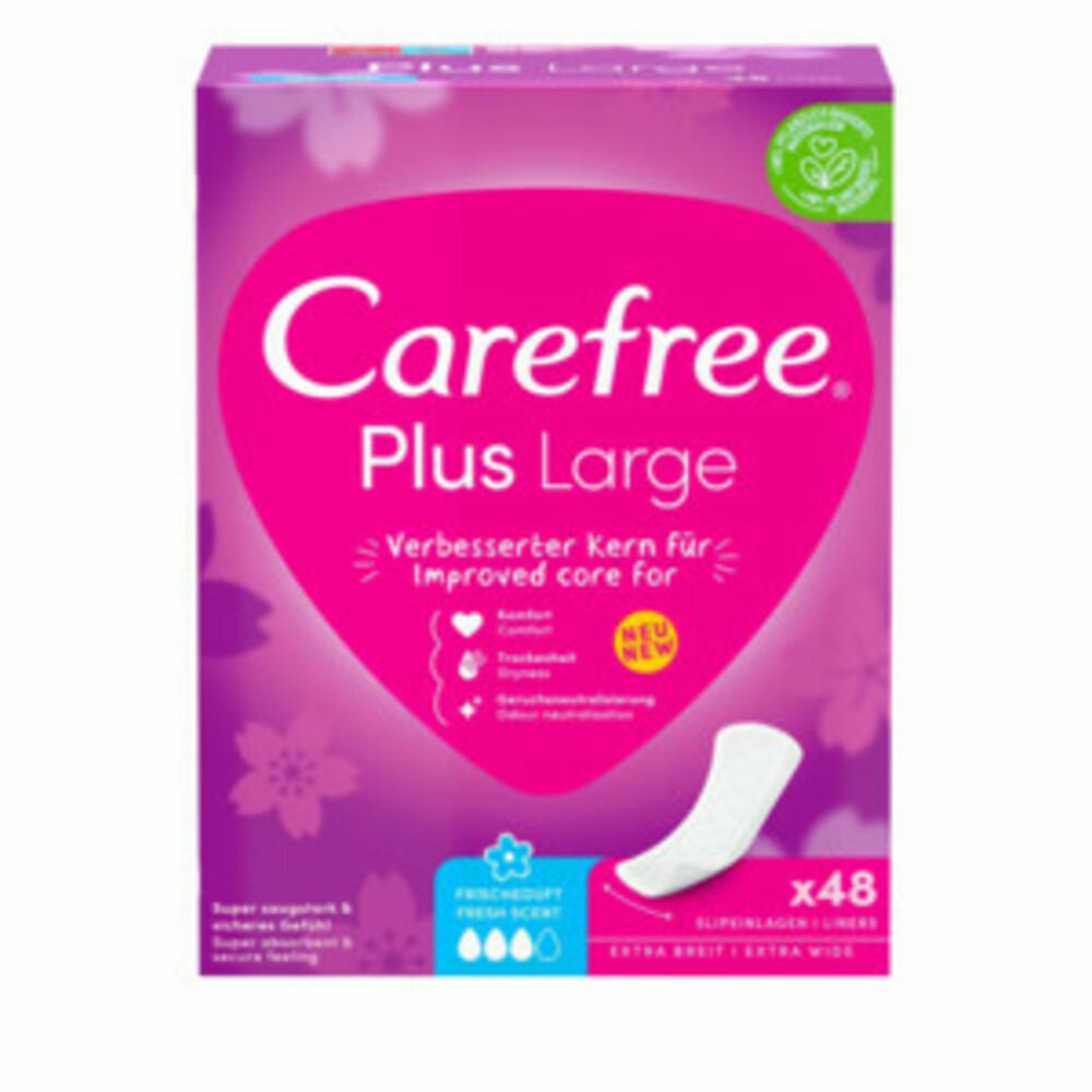 2+1 gratis: Carefree Plus Large Fresh 48 stuks