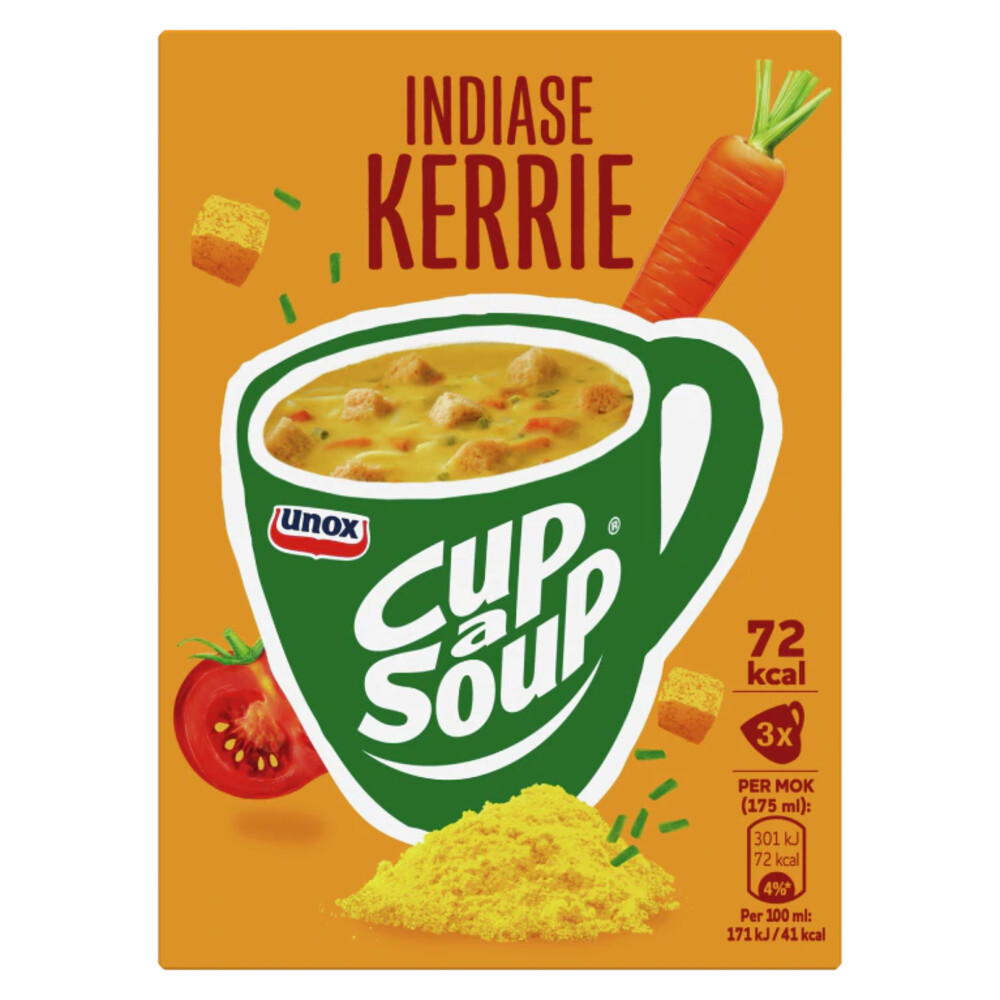 9x Unox Cup-a-Soup Indiase Kerrie 3 x 175 ml