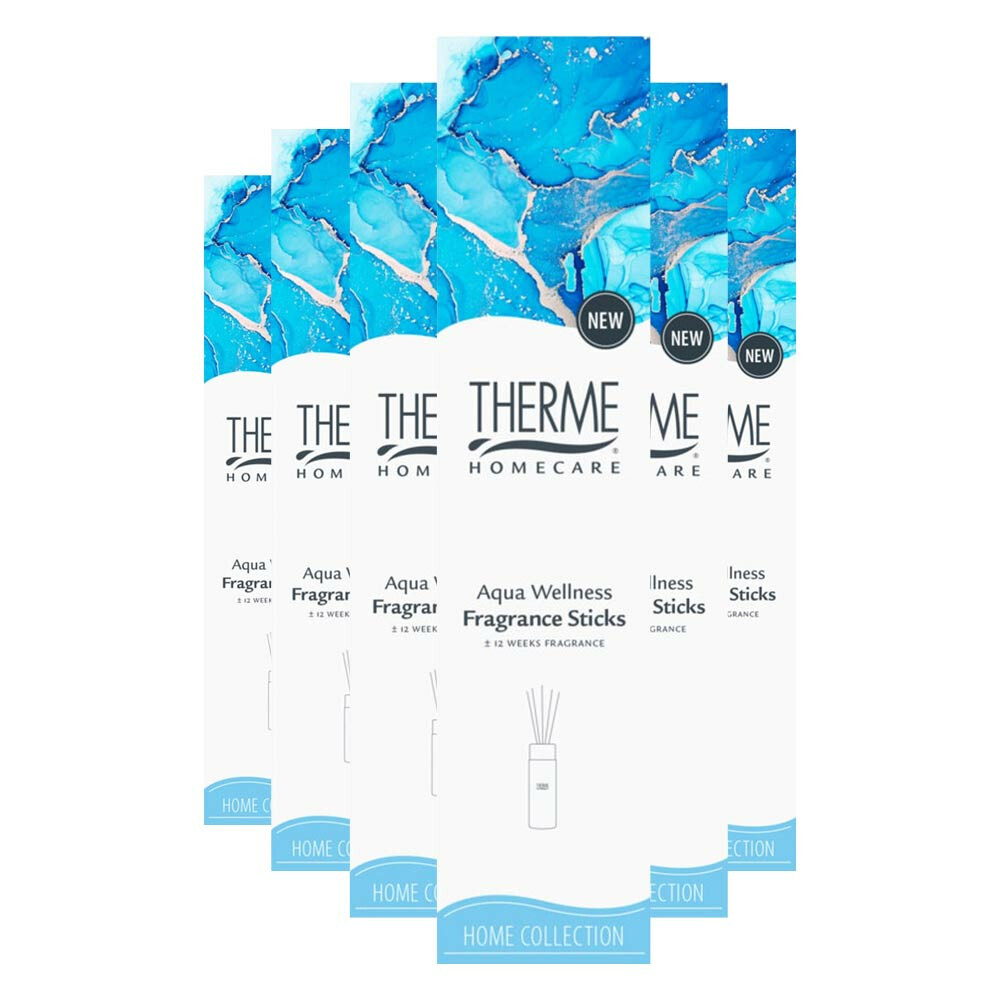 6x Therme Geurstokjes Aqua Wellness 100 ml