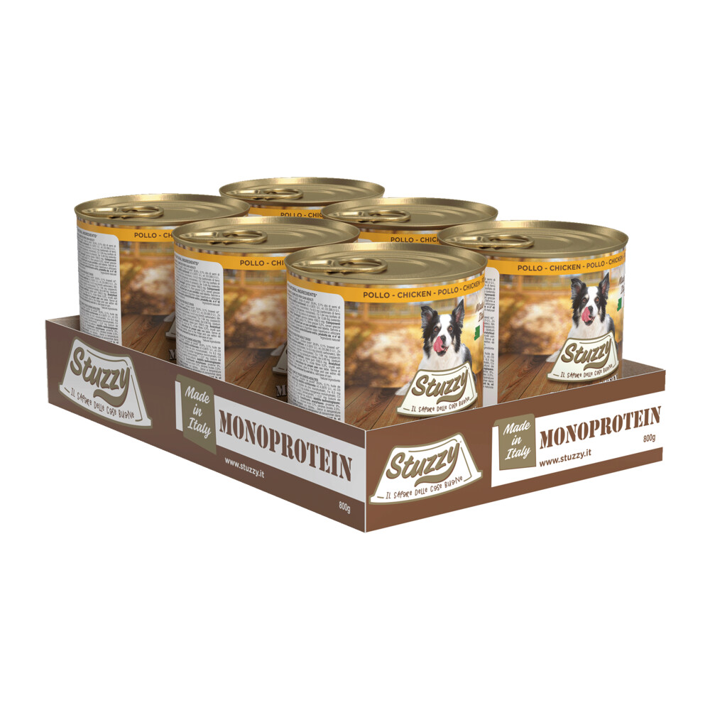 6x Stuzzy Hondenvoer Monoprotein Kip 800 gr