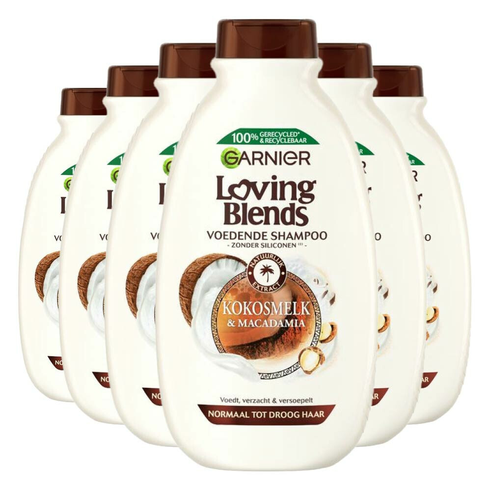 Garnier Loving Blends Kokosmelk en Macadamia shampoo 6x 300ml multiverpakking