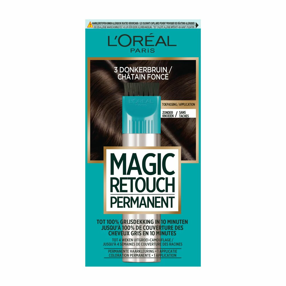 3x L'Oréal Magic Retouch 3 Donkerbruin 95 g