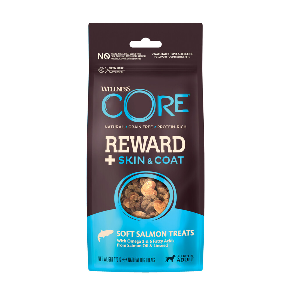 Wellness Core Reward+ treats Salmon skin&coat 170 gr