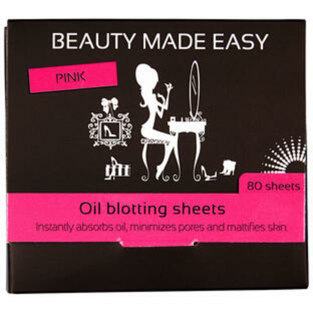 Beauty Made Easy Oil Blotting Sheets Pink Paper 80 st