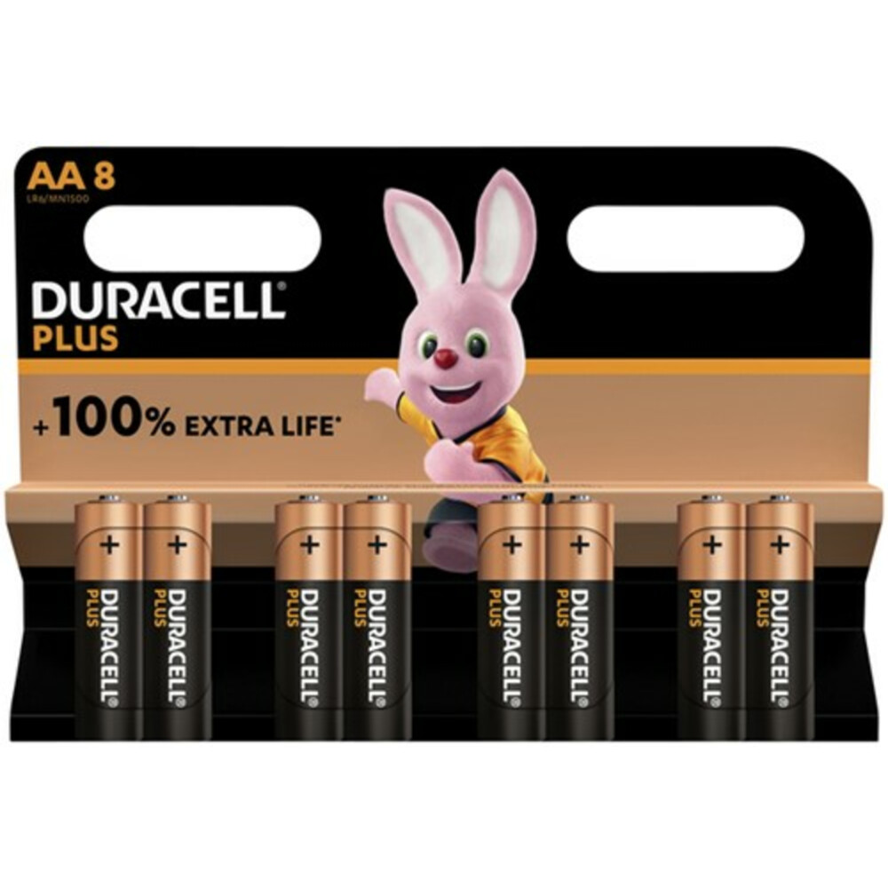 Duracell batterij Plus 100% AA, blister van 8 stuks