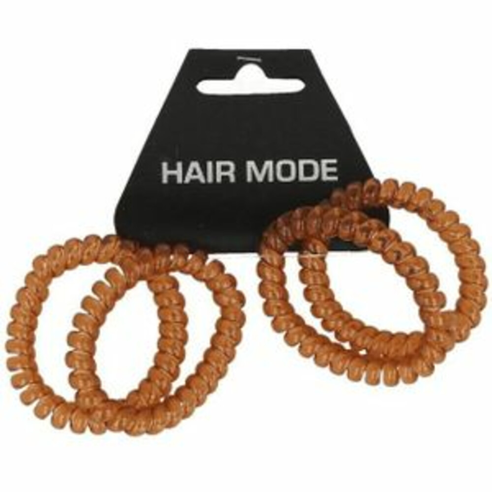 Hair Mode Elastiek Kabel Groot Bruin 4 stuks