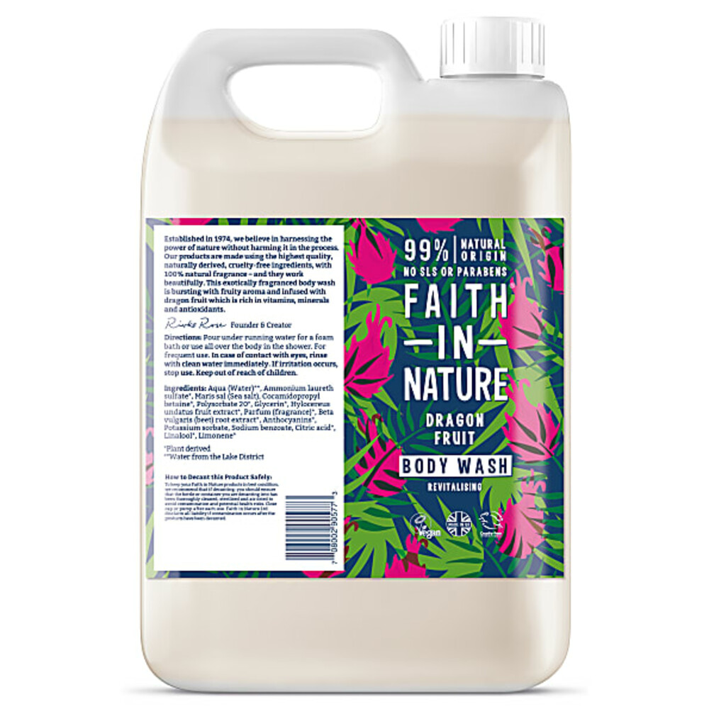 Faith In Nature Douchegel Navulling Dragonfruit 5 liter