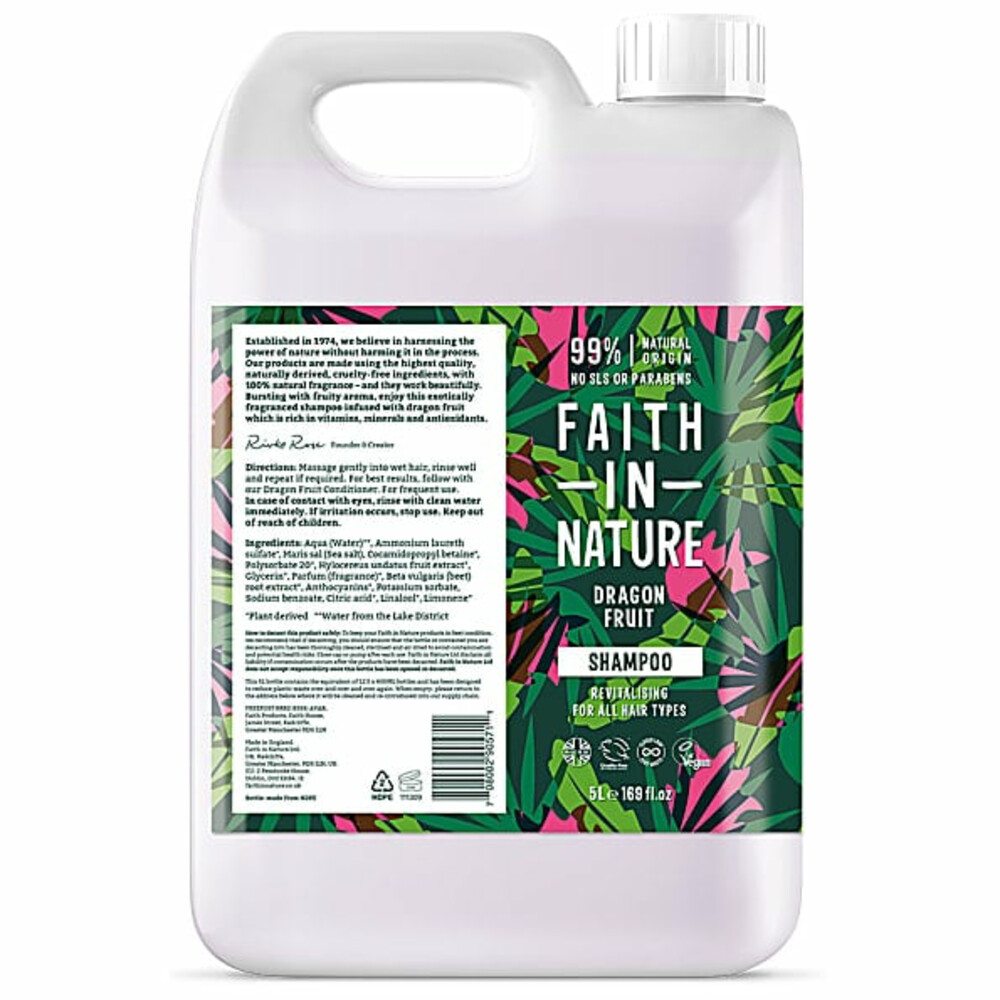 Faith In Nature Shampoo Navulling Dragonfruit 5 liter