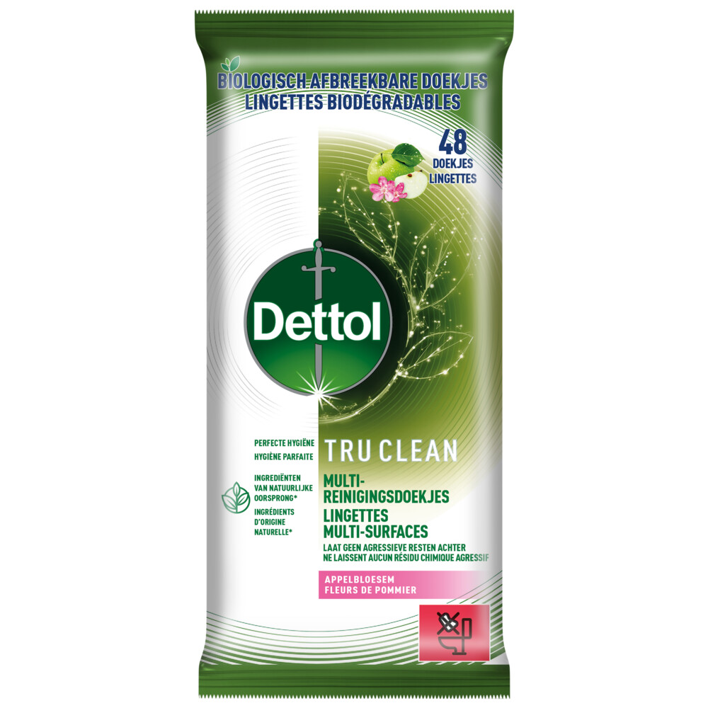 Dettol Reinigingsdoekjes Tru Clean Appleblossom 48 stuks