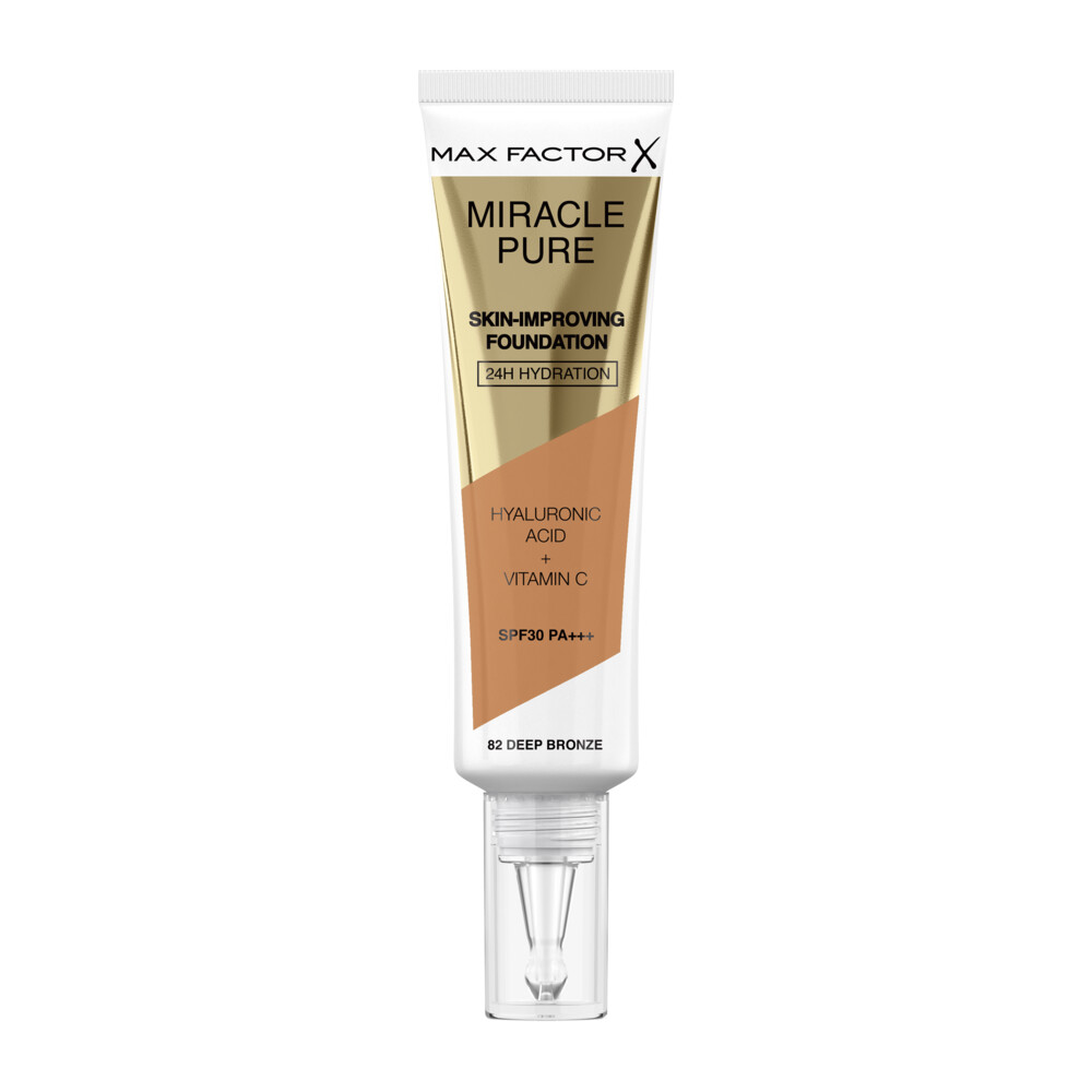 3x Max Factor Miracle Pure Foundation 82 Deep Bronze 30 ml