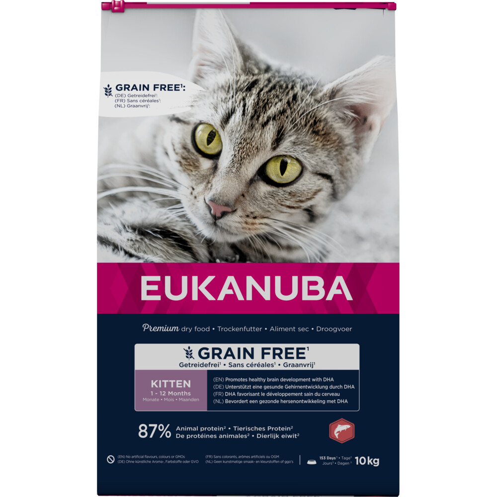 Eukanuba Kat Kitten Graanvrij Zalm 10 kg