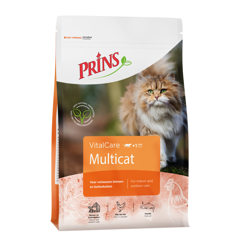 onpeilbaar Sicilië soort Prins Kattenvoer VitalCare Multicat 4 kg | Plein.nl