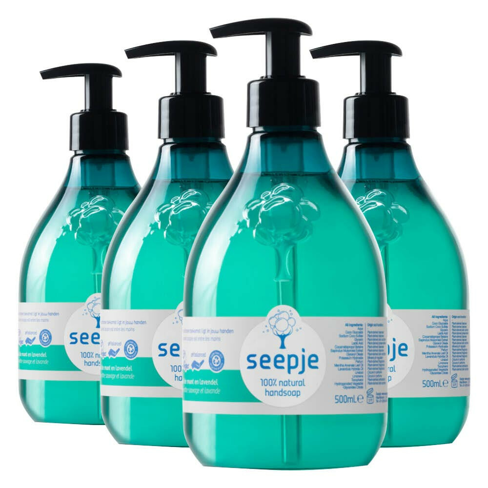 4x Seepje Handzeep Wilde Munt en Lavendel 500 ml