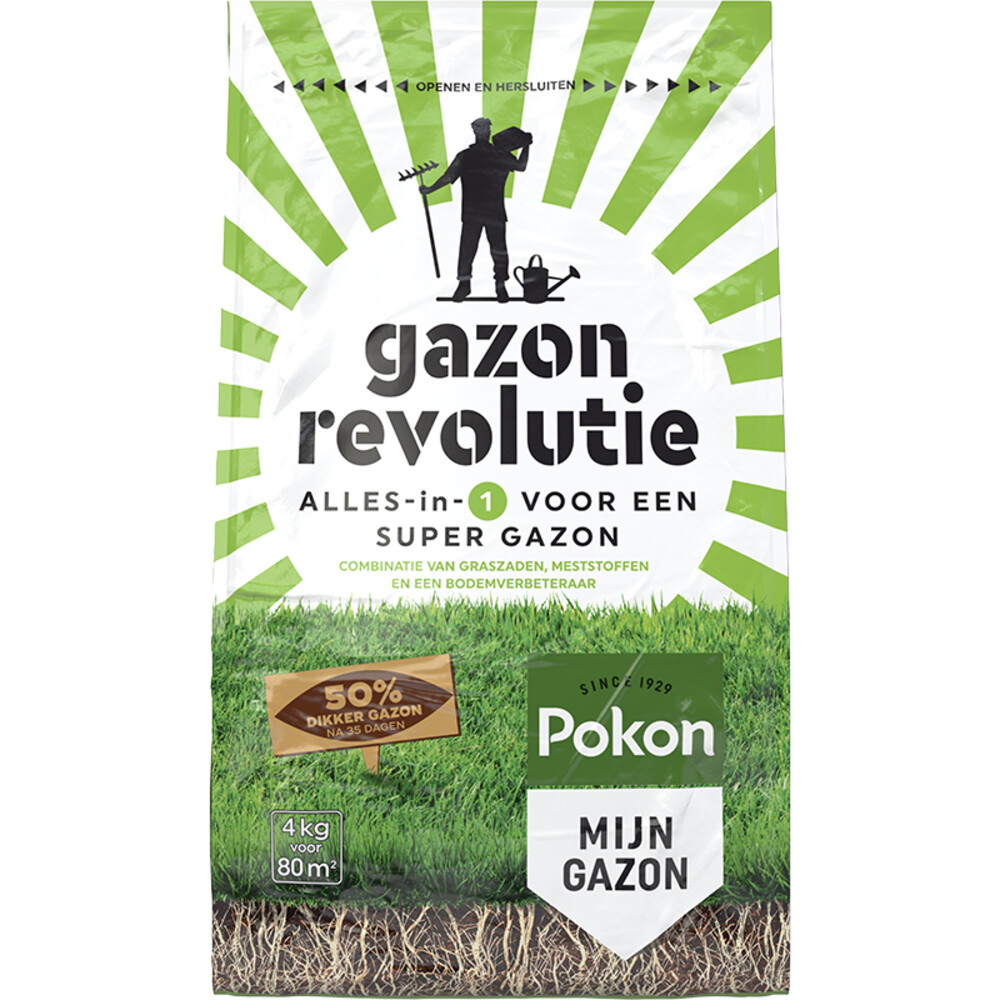 4x Pokon Gazon Revolutie 4 kg