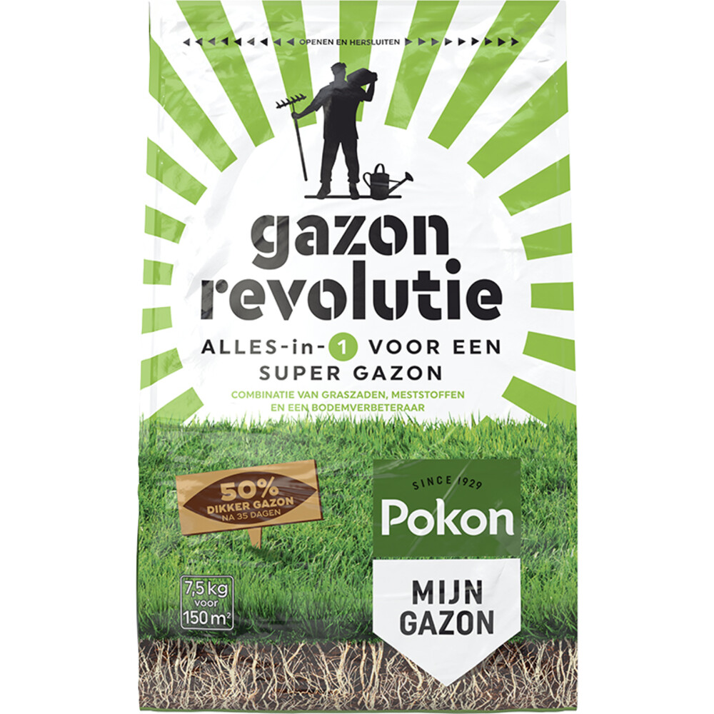 2x Pokon Gazon Revolutie 7,5 kg