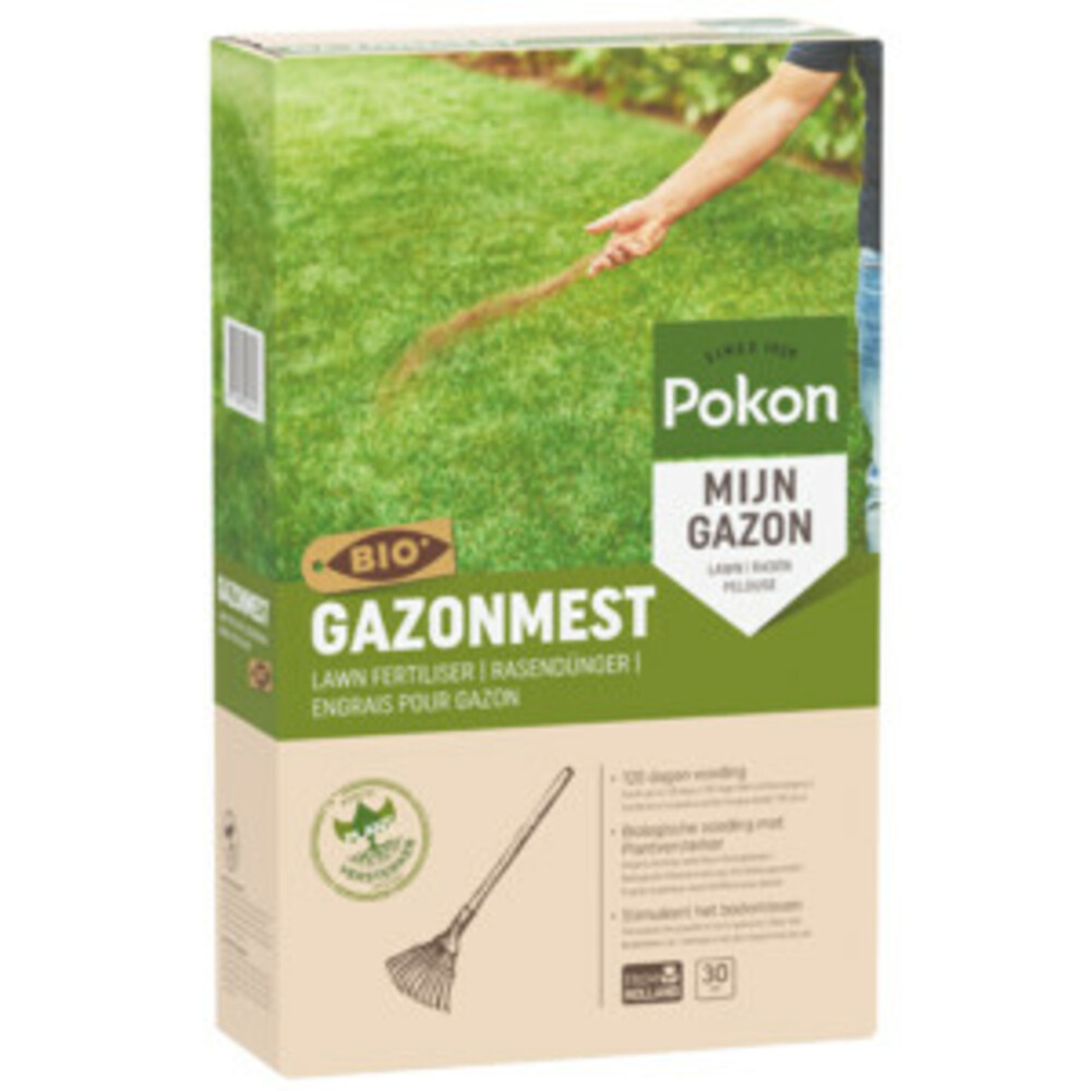 4x Pokon Gazonmest voor 30m2 Biologisch 2 kg