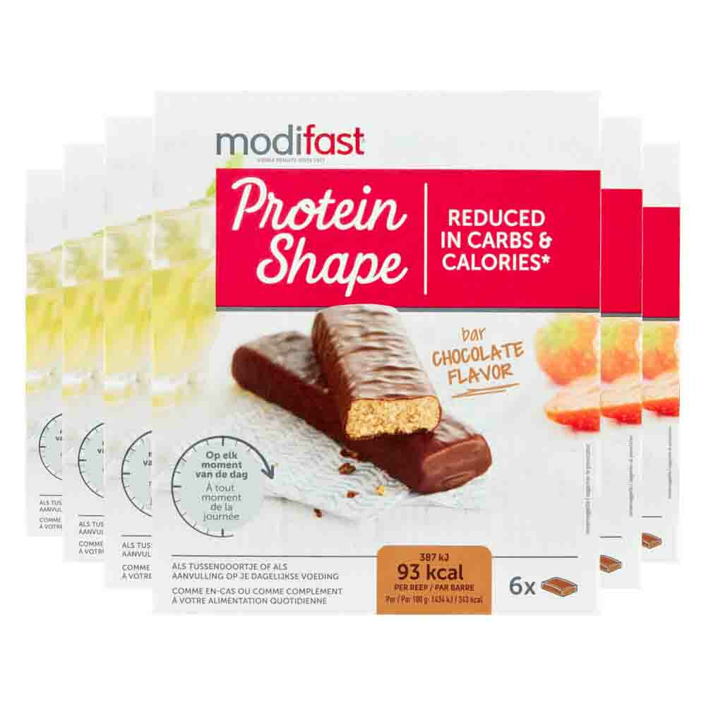 6x Modifast Protein Shape Reep Chocolade 6 x 27 gr