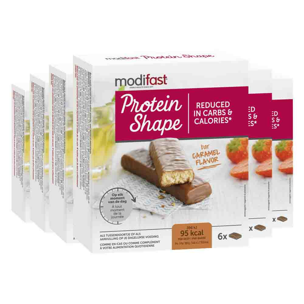 6x Modifast Protein Shape Reep Chocolade-Karamel 6 x 27 gr