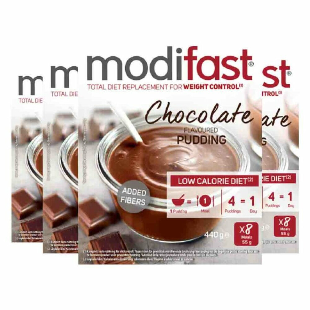 4x Modifast Intensive Pudding Chocolade 8 x 55 gr