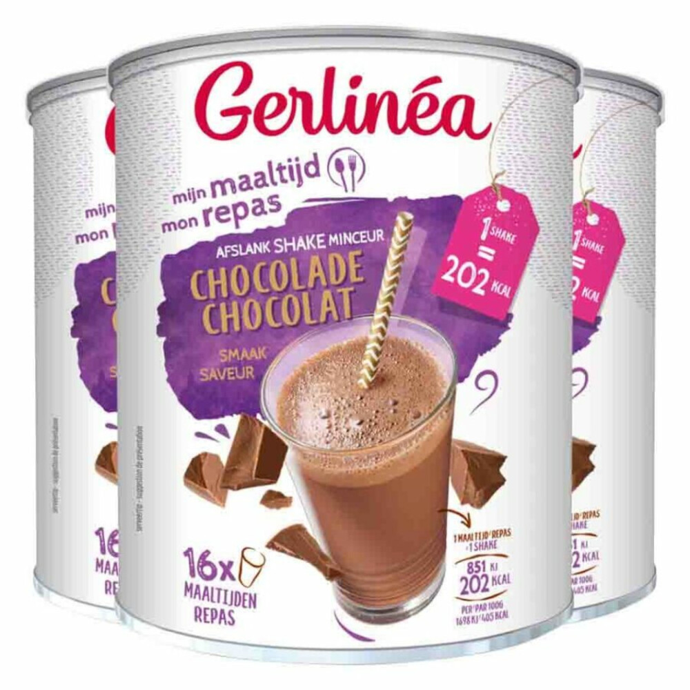 3x Gerlinea Milkshake Chocolade 436 gr