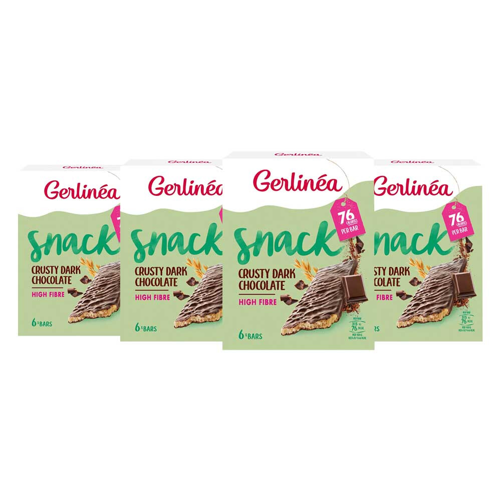 4x Gerlinea Crusty Snack Pure Chocolade 6 x 102 gr