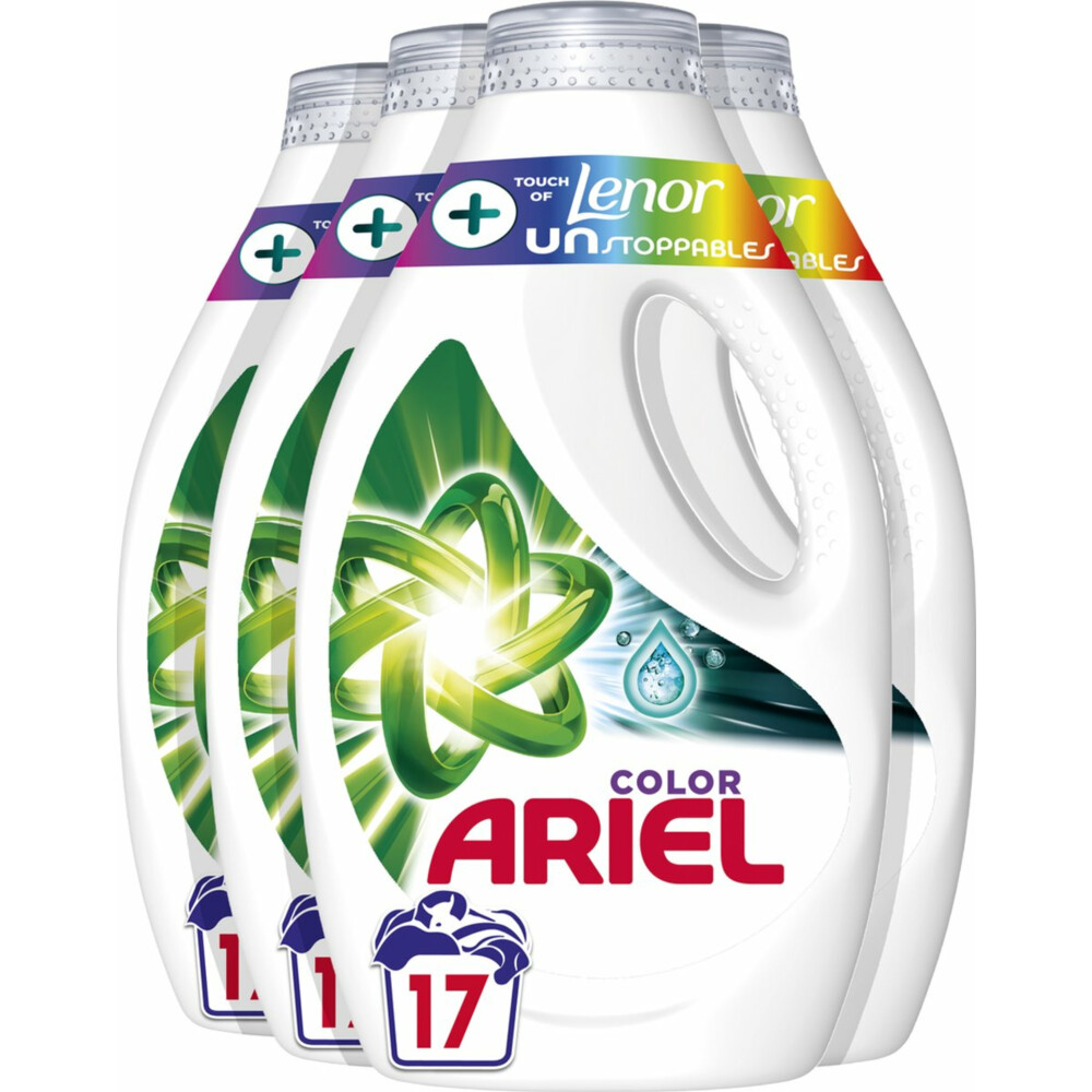 4x Ariel Vloeibaar Wasmiddel +Touch Van Lenor Unstoppables 765 ml