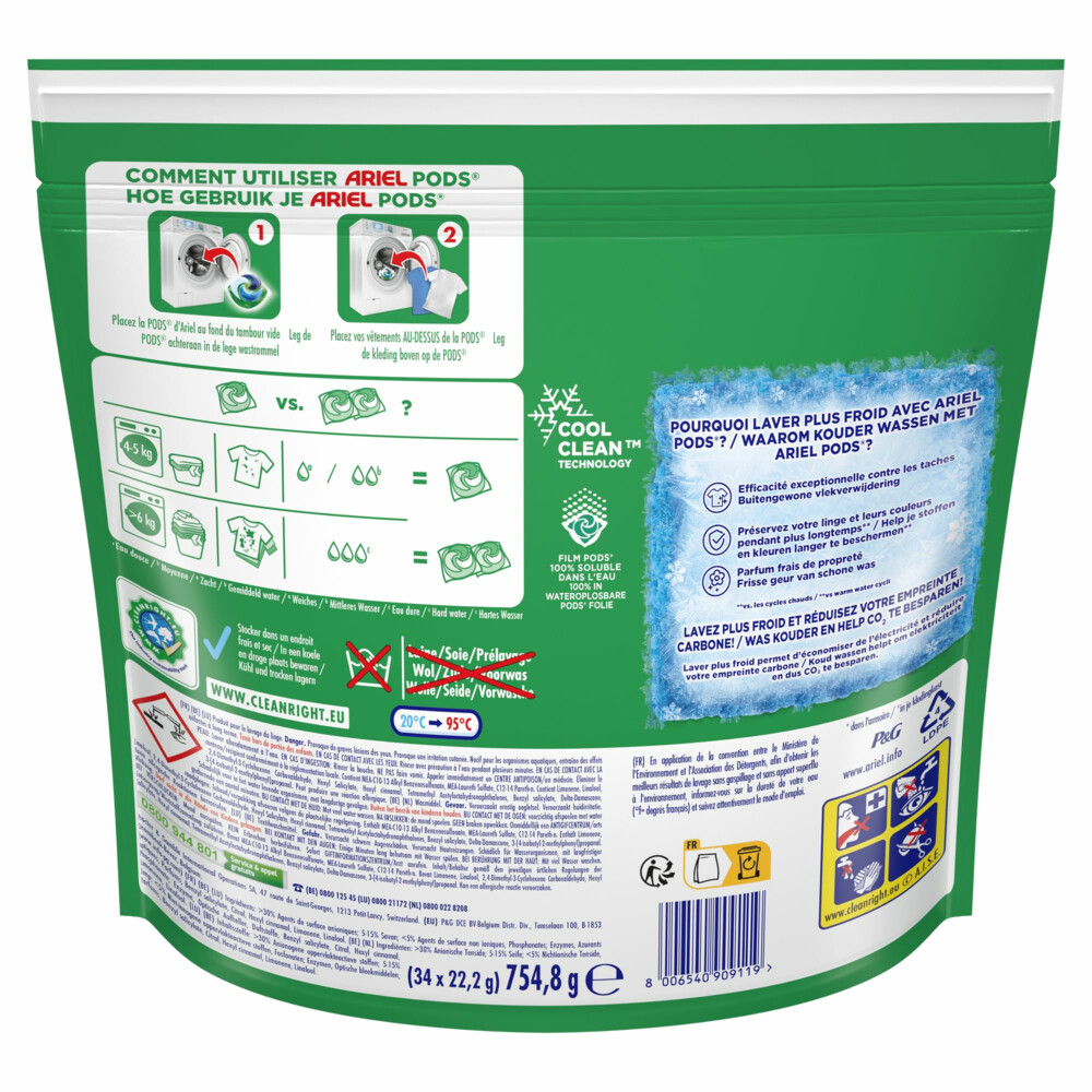 Ariel Allin1 Wasmiddel Pods Lenor Unstoppables Color 34 stuks Plein.nl