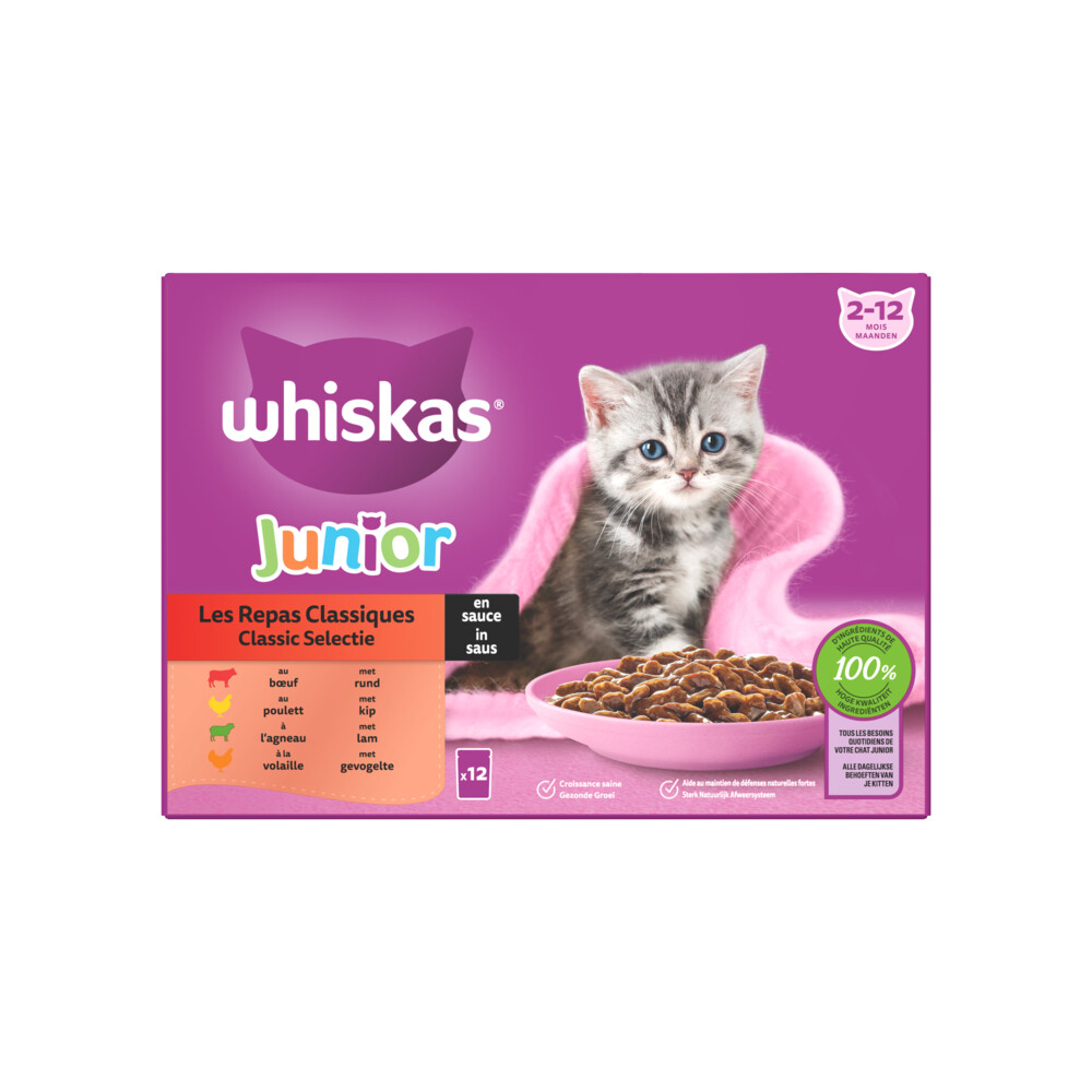 Whiskas Junior Multipack Classic Selectie in Saus 12 x 85 gr